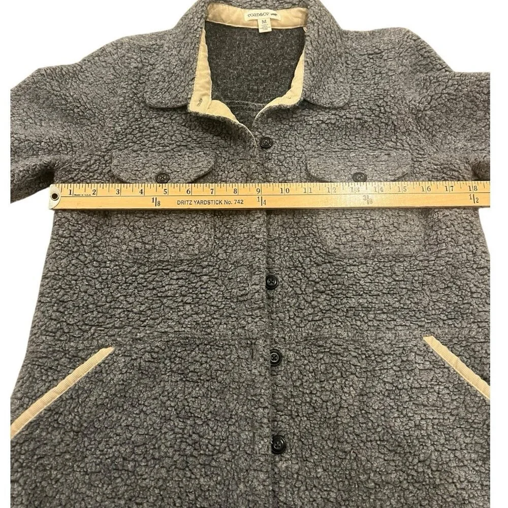 Toad & Co Boxcan Sherpa Overshirt Jacket Fuzzy Size Medium - Picture 5 of 8